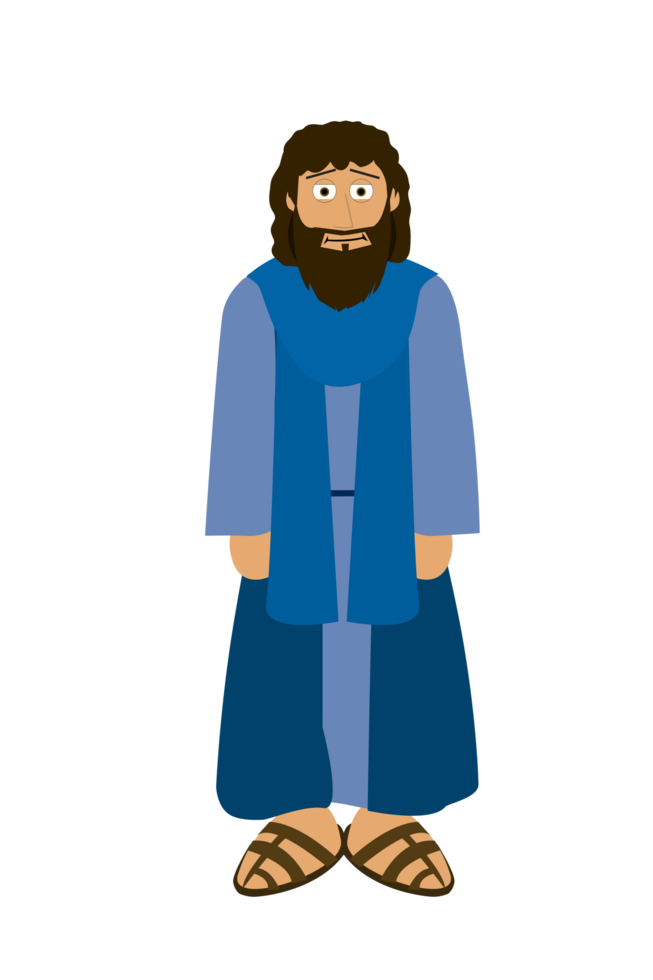 Cartoon Bible Character - Apostle Peter older version png