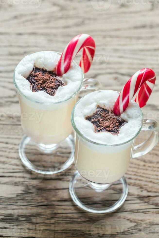 Two glasses of eggnog 32064230 Stock Photo at Vecteezy