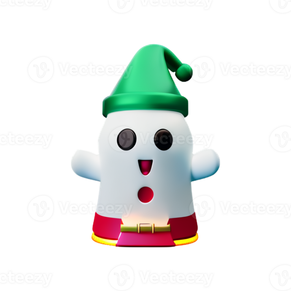 Ghost Santa Cartoon AI Generative png