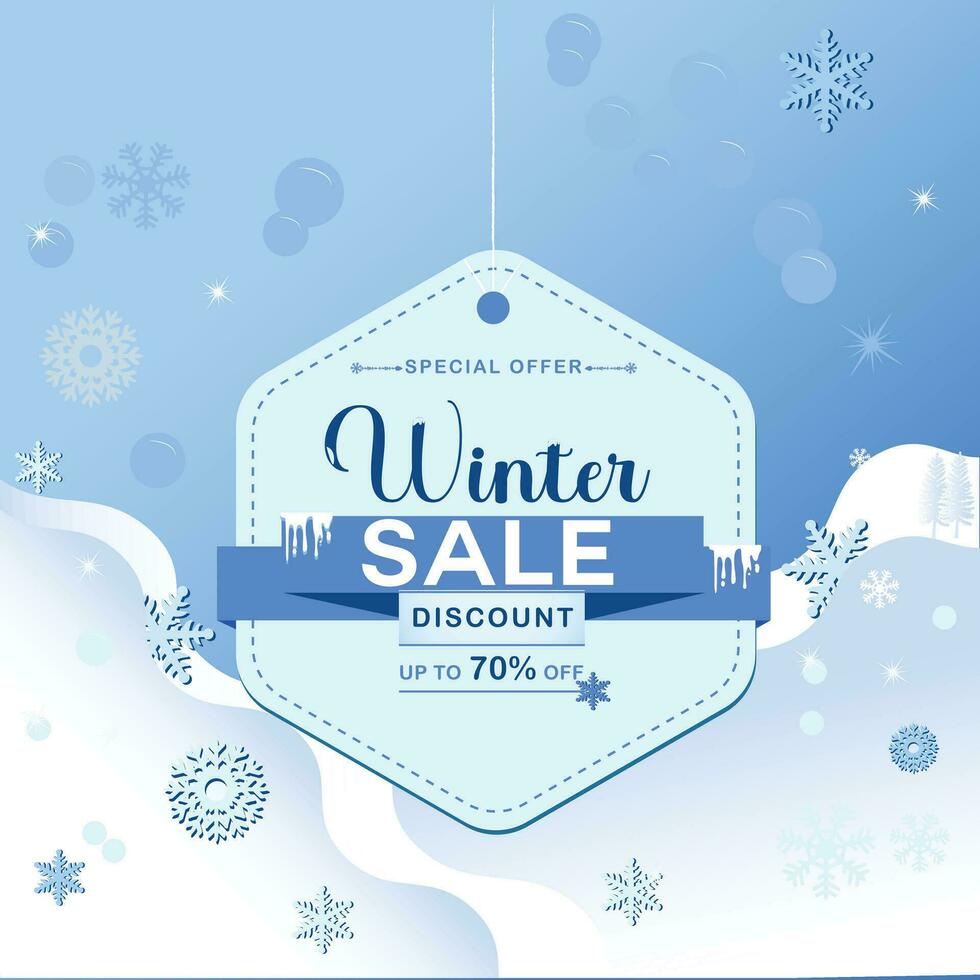 Free vector realistic background with spceial winter sale offer