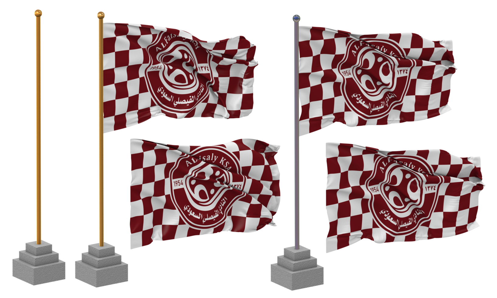 Al Faisaly KSA Football Club Flag Waving Different Style With Stand