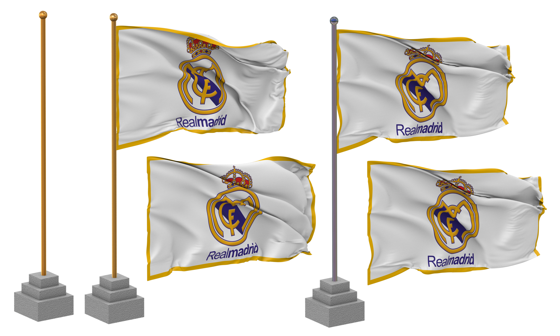 Real Madrid Club de Futbol, Real Madrid CF Flag Waving Different Style(06)