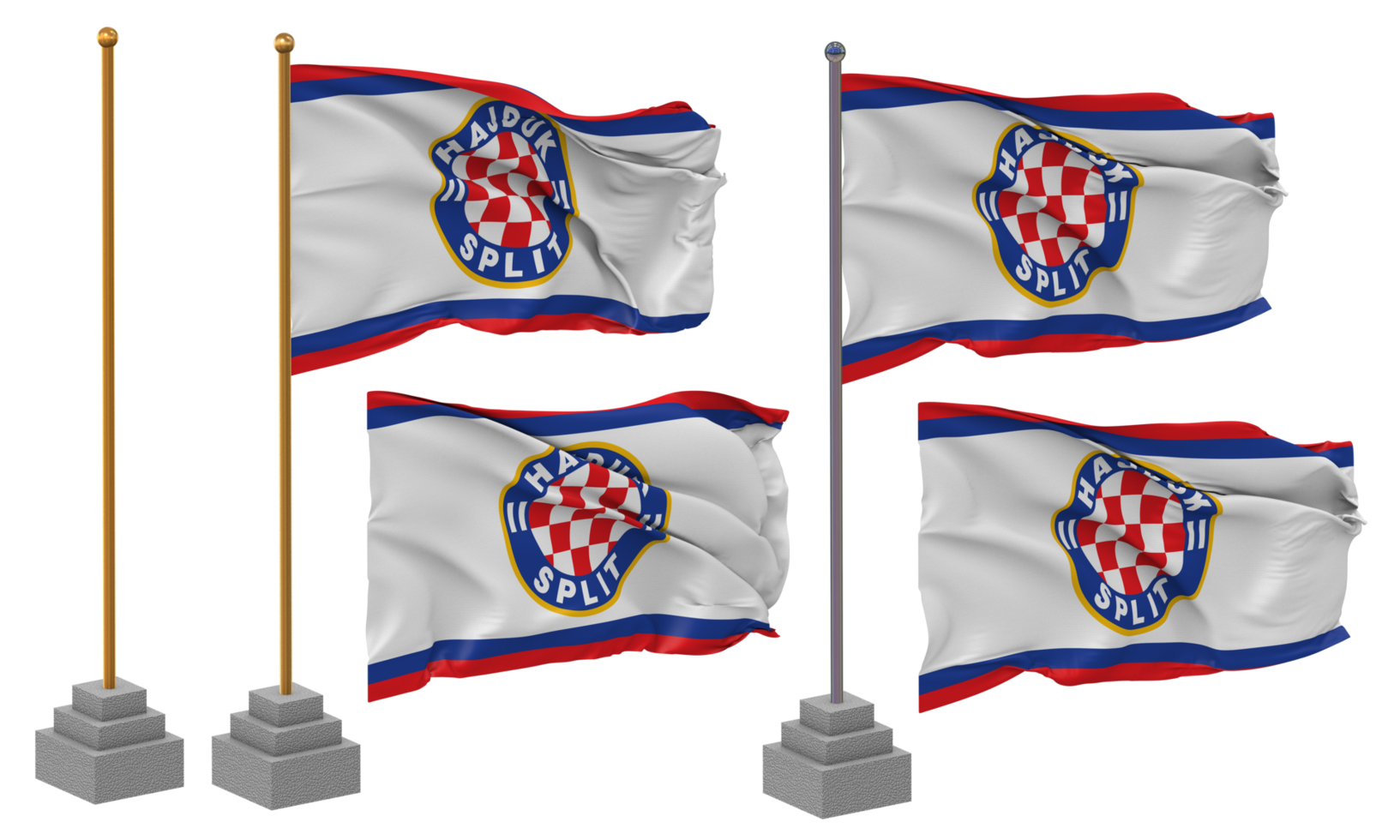 Hrvatski nogometni klub Hajduk Split, HNK Hajduk Split Flag in Round Shape  Isolated with Four Different Waving Style, Bump Texture, 3D Rendering  24797808 PNG