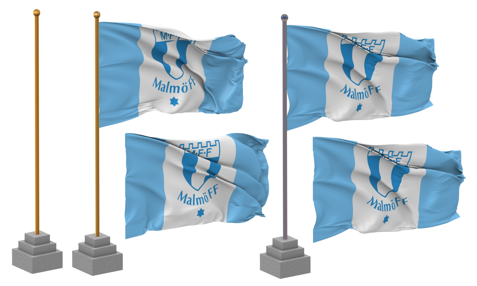 Malmo Fotbollforening, Malmo FF Flag Waving Different Style With Stand