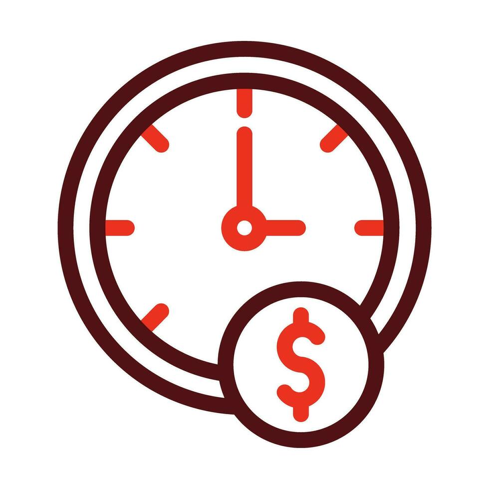 Time Is Money Vector Thick Line Two Color Icons For Personal And Commercial Use.