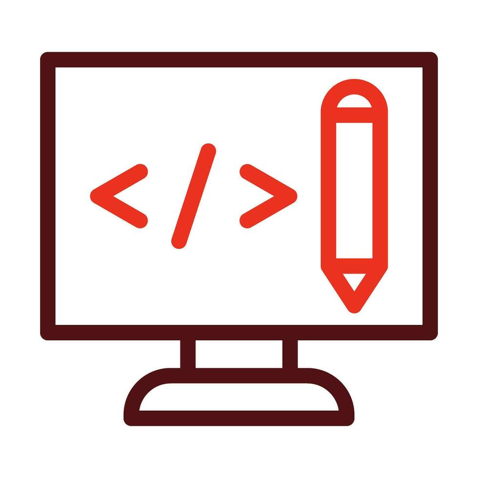 Website Design Vector Thick Line Two Color Icons For Personal And Commercial Use.