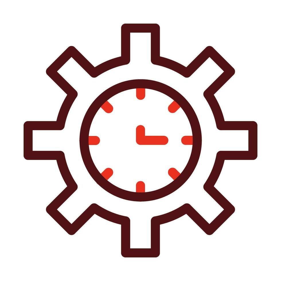 Time Optimization Vector Thick Line Two Color Icons For Personal And Commercial Use.