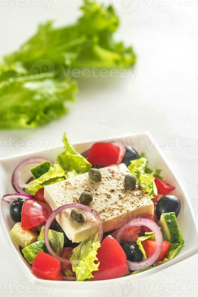 Bowl of Greek salad photo