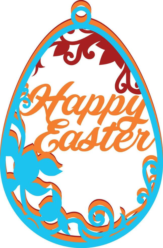 Easter Tags Multilayer Decorations Cut File vector
