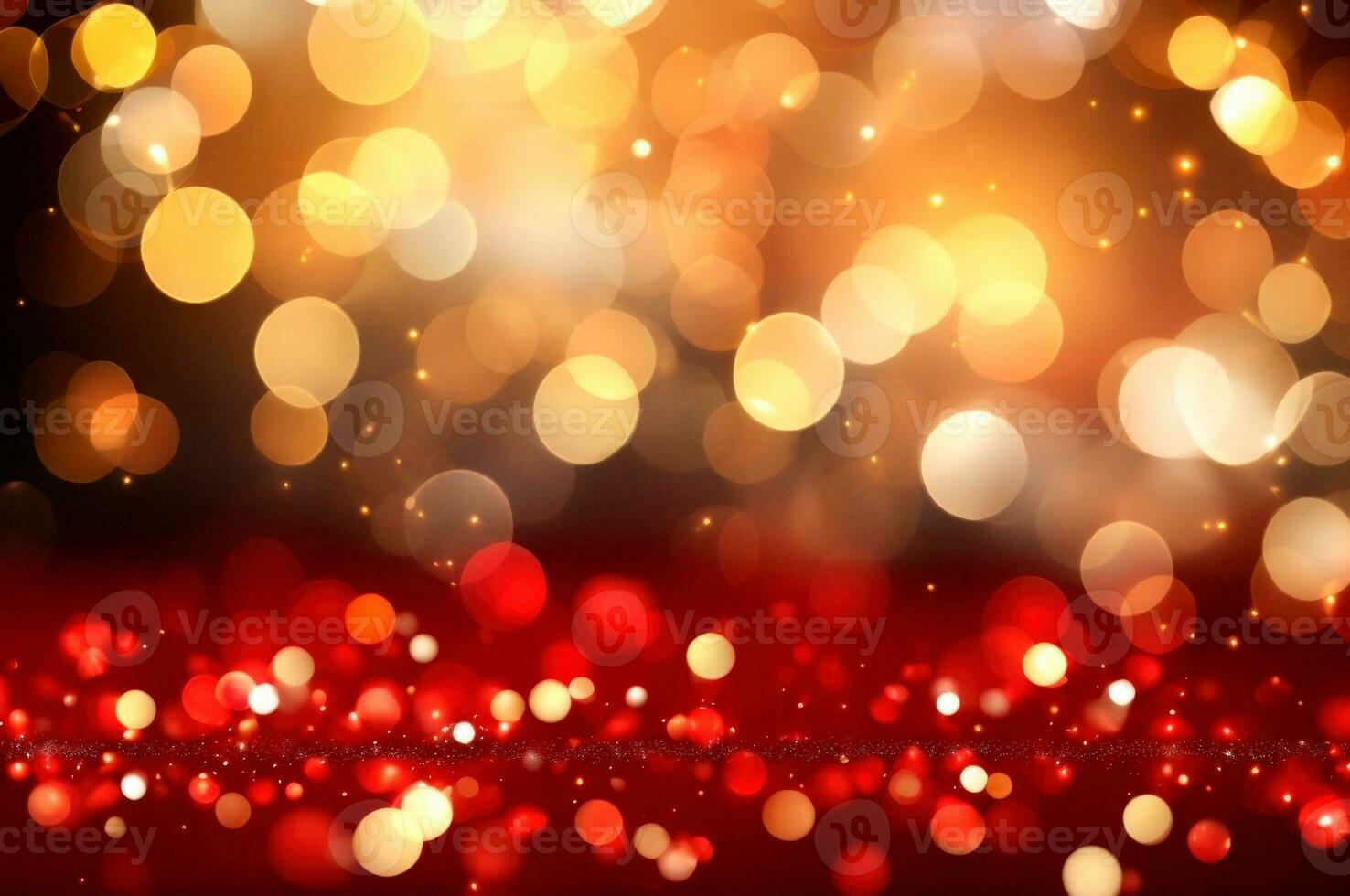 Red and Golden glitter abstract festive background. AI Generative photo