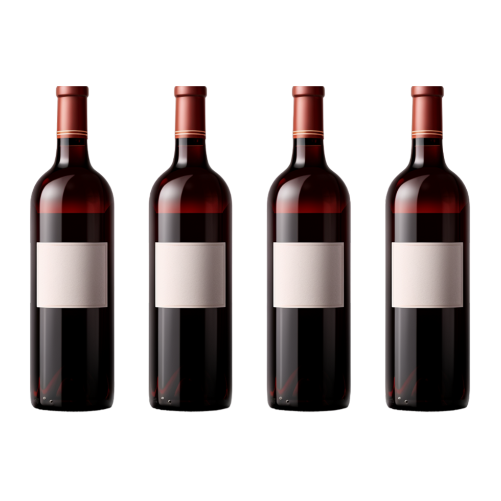 Set of Bordolese bottle of red wine Ai Generative png