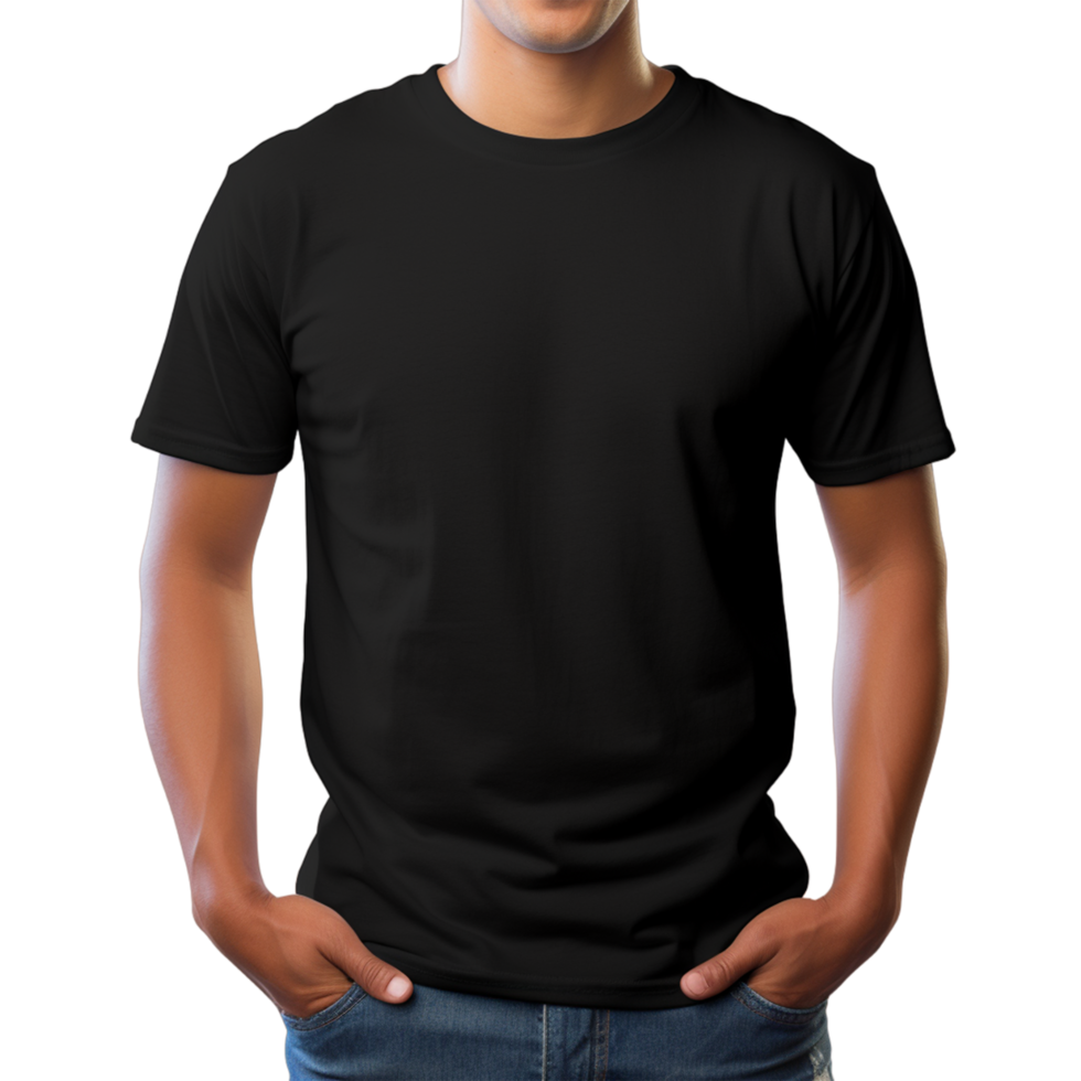 Black t shirt mockup realistic tshirt Ai Generative 32065629 PNG
