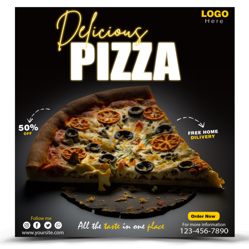 Food social media post template. high resolution. Set of square banner template design for food post. Suitable for Social Media Post restaurant and culinary. for post, web, ad. psd