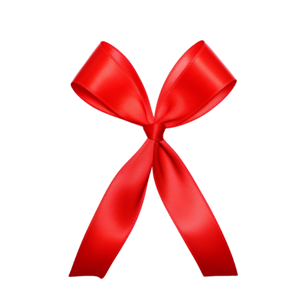 Red gift bow Ai Generative png