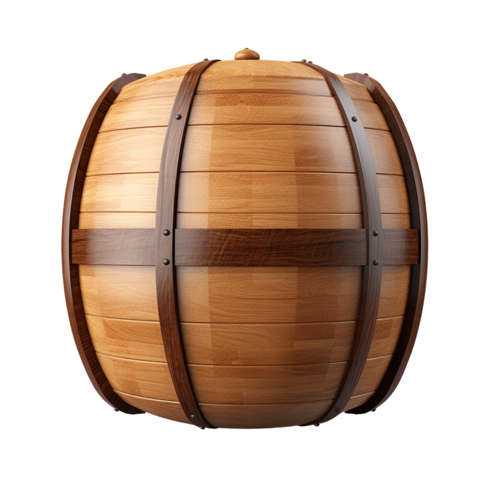 Round oak barrel Ai Generative 32065722 PNG
