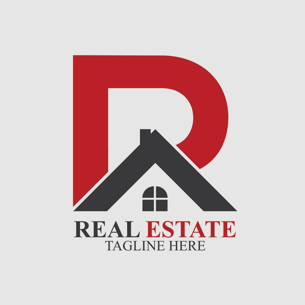 R Letter Real Estate Logo Design Service vector