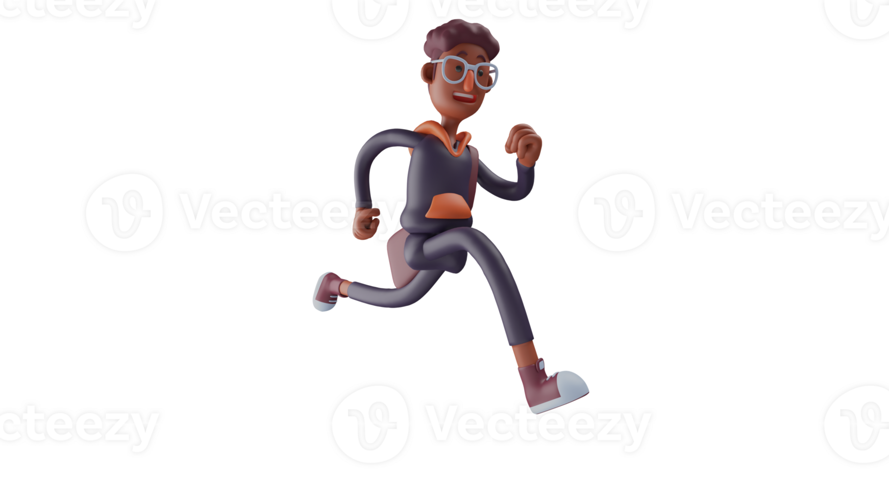 3D illustration. Attractive Tourist 3D Cartoon Character. Tourist in poses running here and there. This amazing young man always lives his day cheerfully. 3D cartoon character png