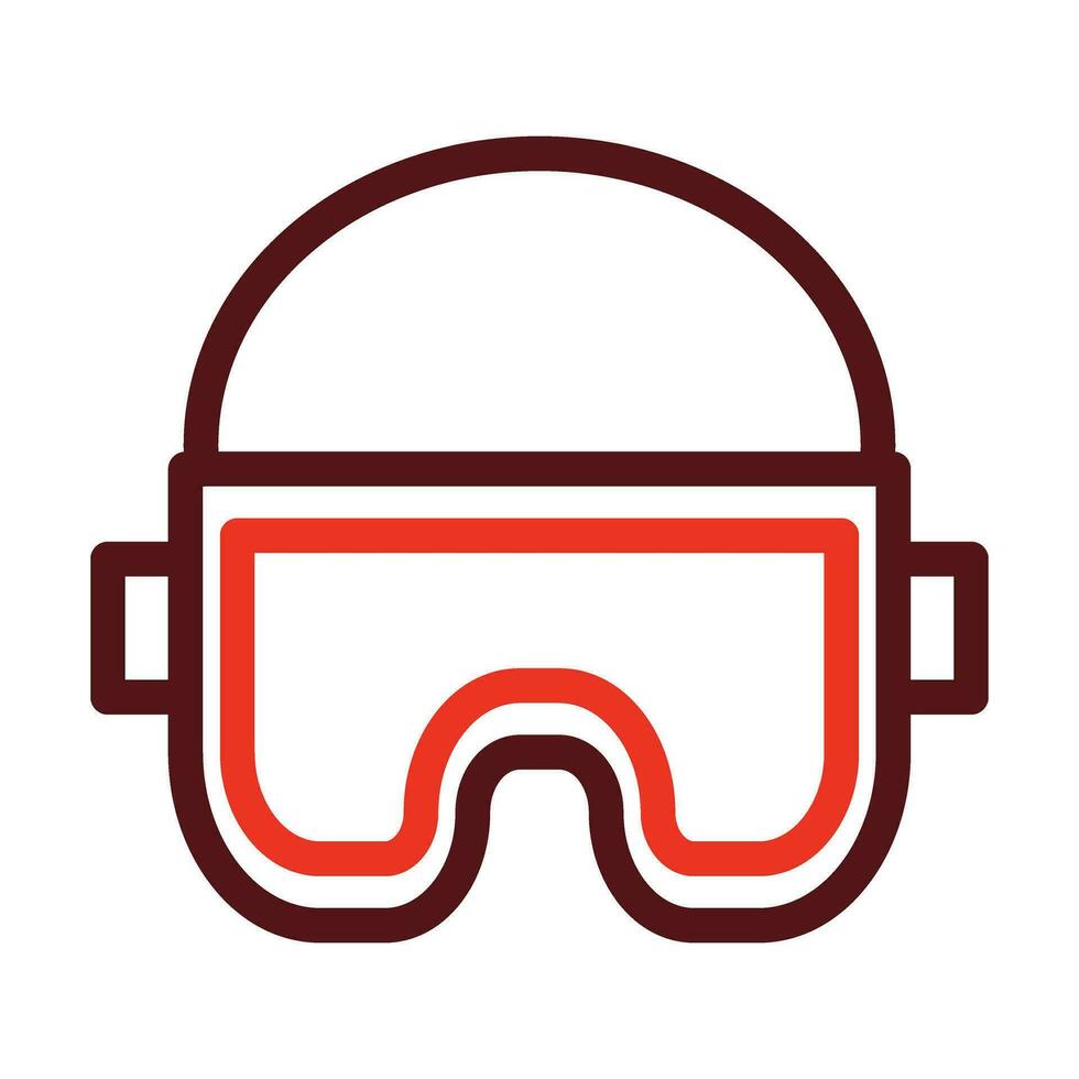 Safety Glasses Vector Thick Line Two Color Icons For Personal And Commercial Use.