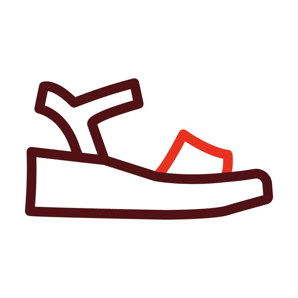 Women Sandal Vector Thick Line Two Color Icons For Personal And Commercial Use.