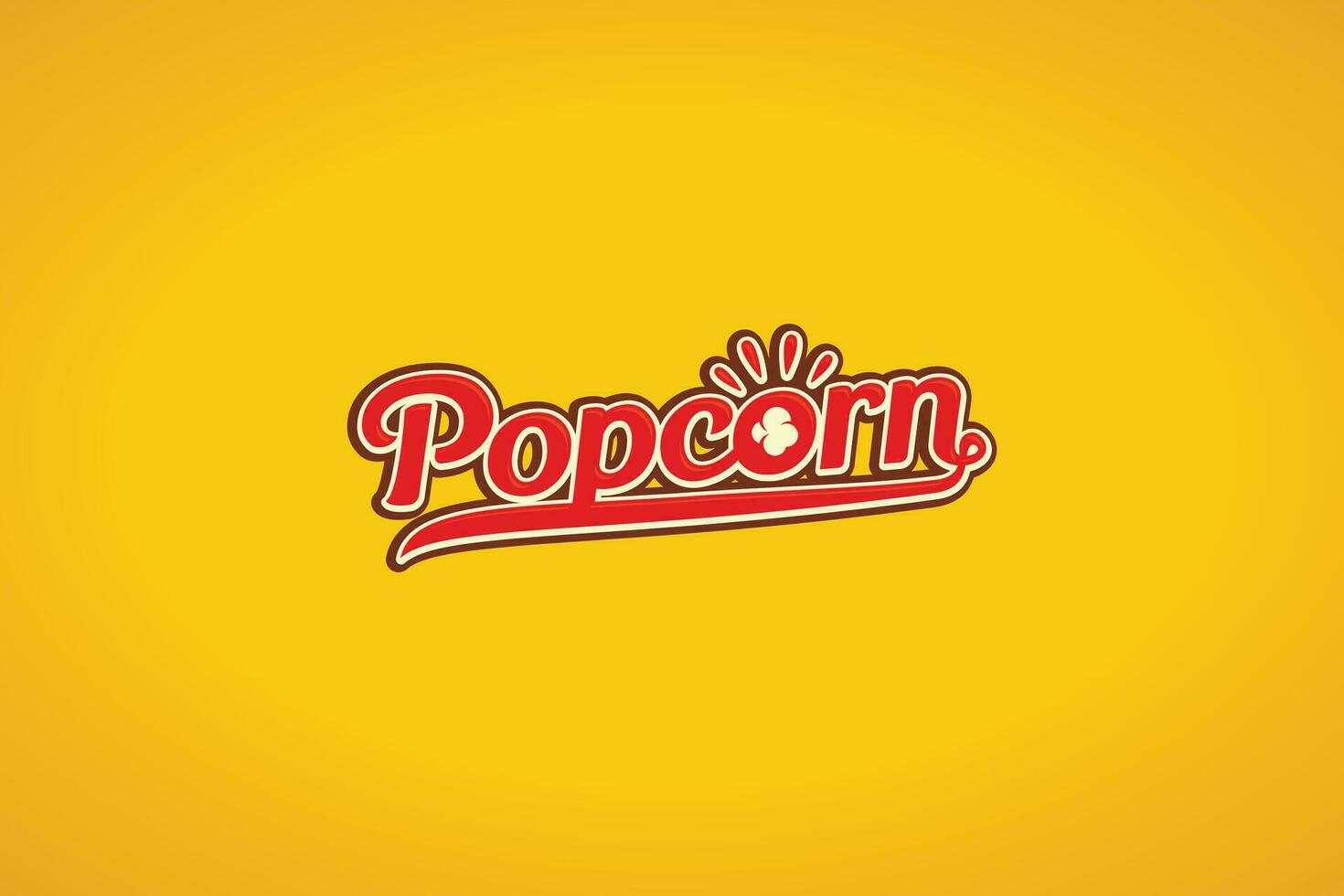 palomitas de maiz letras logo con un palomitas de maiz en el letra o para bocadillo negocios, cines, etc. vector