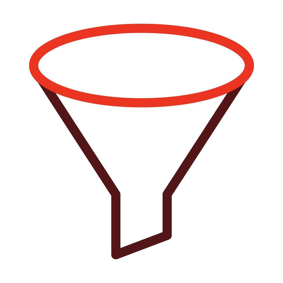 Funnel Vector Thick Line Two Color Icons For Personal And Commercial Use.