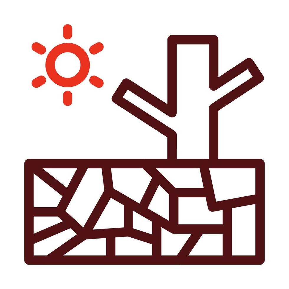 Drought Vector Thick Line Two Color Icons For Personal And Commercial Use.