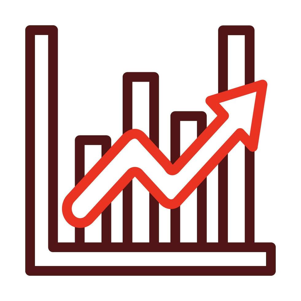 Line Graph Vector Thick Line Two Color Icons For Personal And Commercial Use.