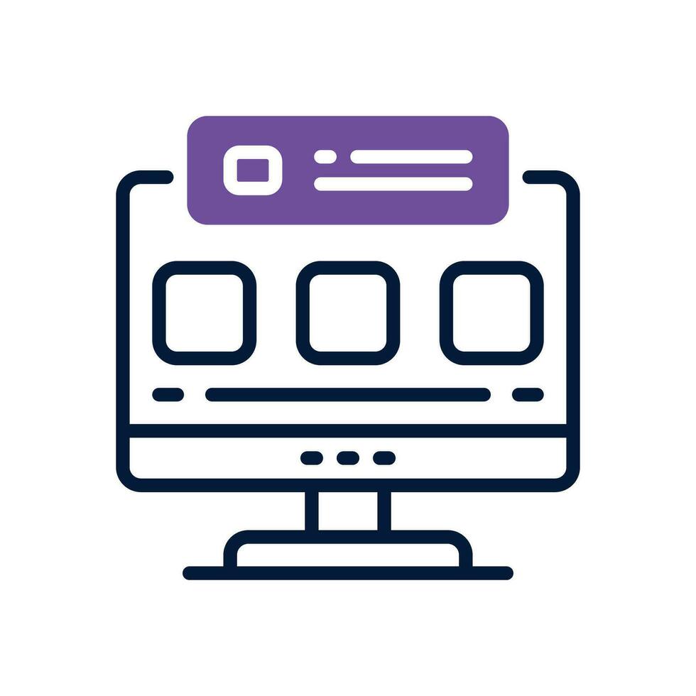 computer dual tone icon. vector icon for your website, mobile, presentation, and logo design.