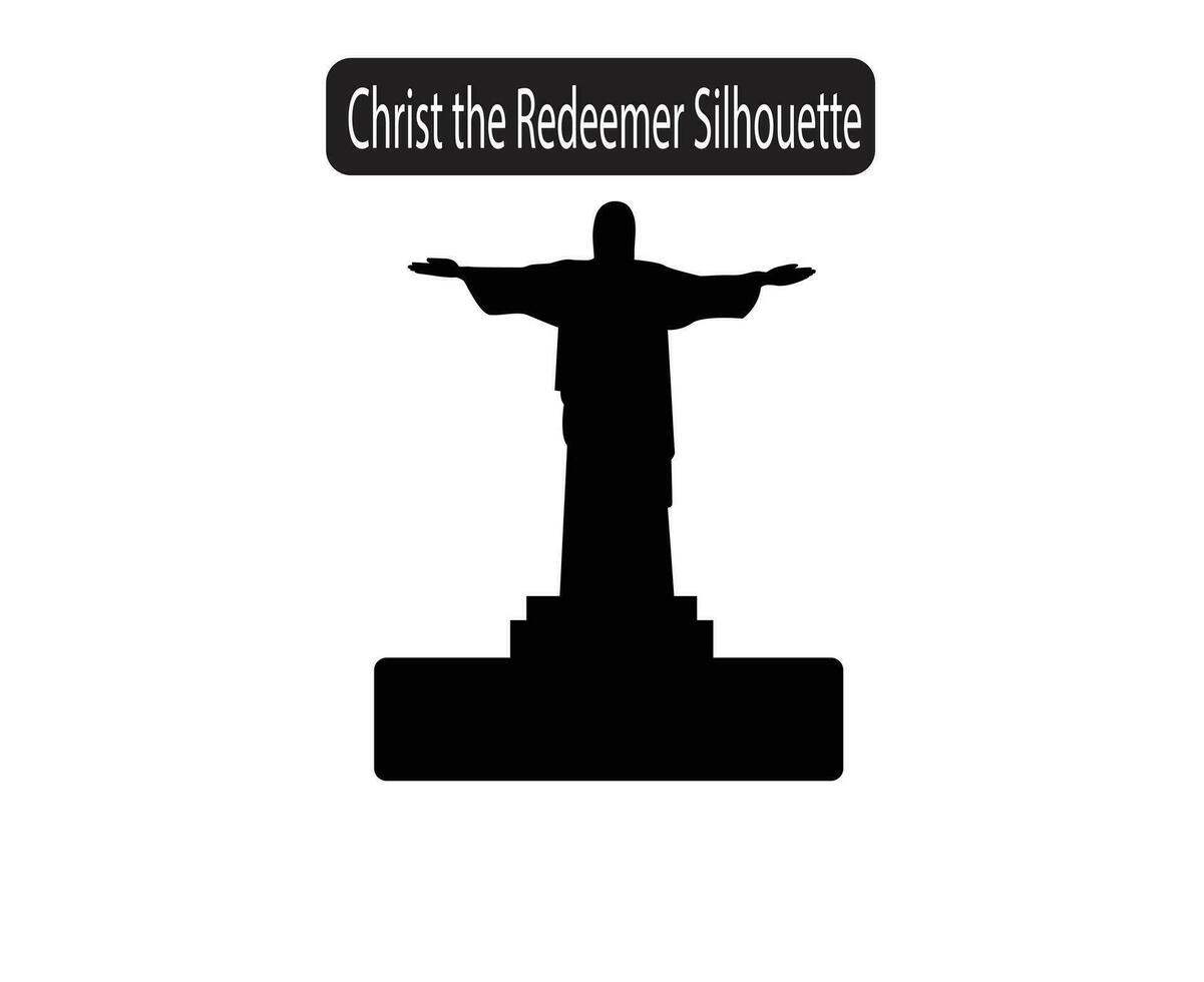 Cristo el redentor silueta icono vector ilustración