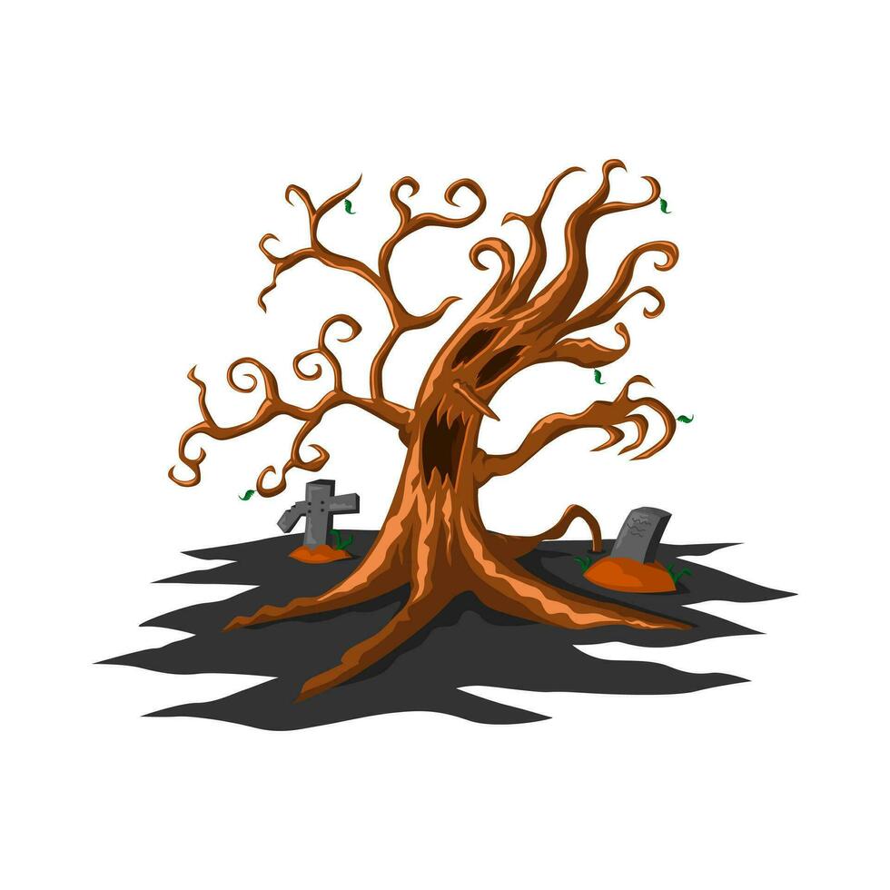 halloween tree monster concept. Suitable for illustration, print and book illustration vector