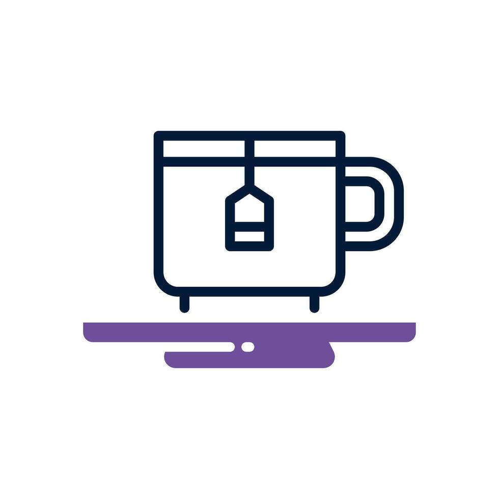 taza para té doble tono icono. vector icono para tu sitio web, móvil, presentación, y logo diseño.