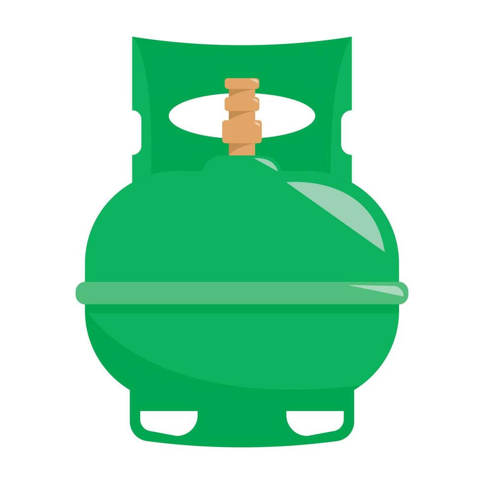 vector green small gas cylinder icon