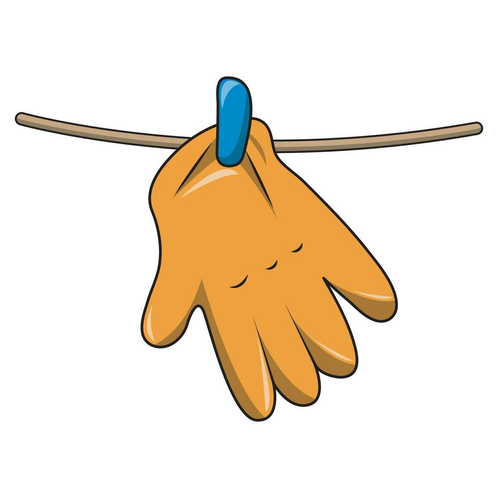 vector gloves hanging to dry in the sun