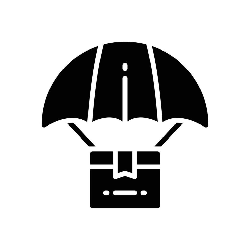 parachute glyph icon. vector icon for your website, mobile, presentation, and logo design.