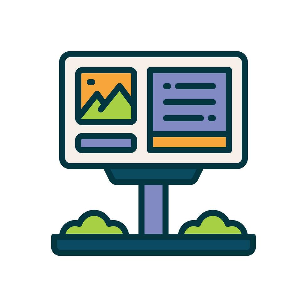 billboard filled color icon. vector icon for your website, mobile, presentation, and logo design.
