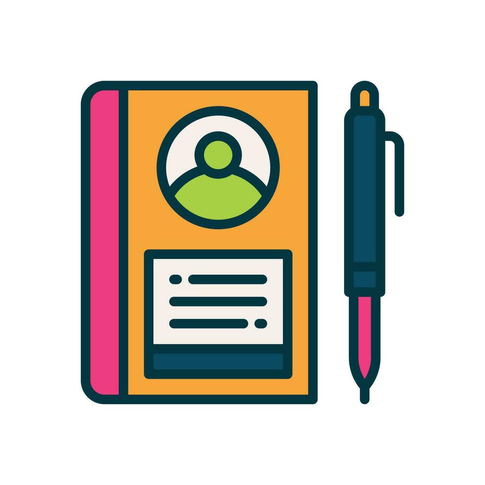 note book filled color icon. vector icon for your website, mobile, presentation, and logo design.