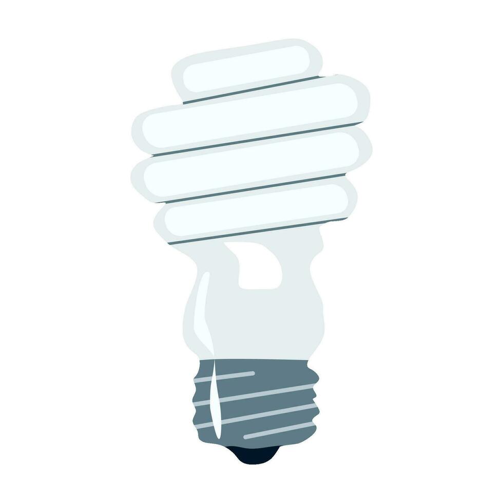 Energy saving Light Bulb Icon. Flat style cartoon illustration isolated on white. Hand drawn Technology concept. Design art for web, Poster, Mobile app design. vector