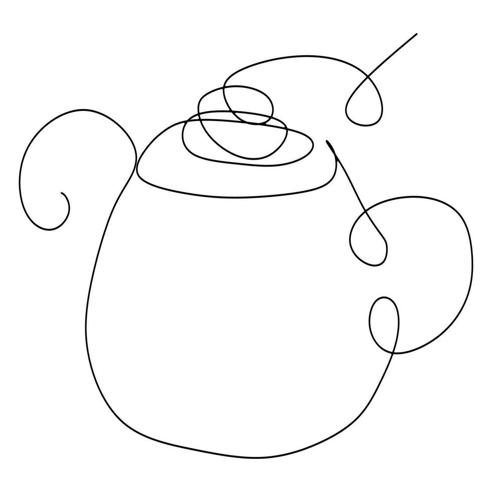 taza con caliente bebida café o té, vector bosquejo ilustración, una línea silueta aislado en blanco antecedentes. el emoción de amor para un delicioso beber, el sensación de disfrutando el aroma