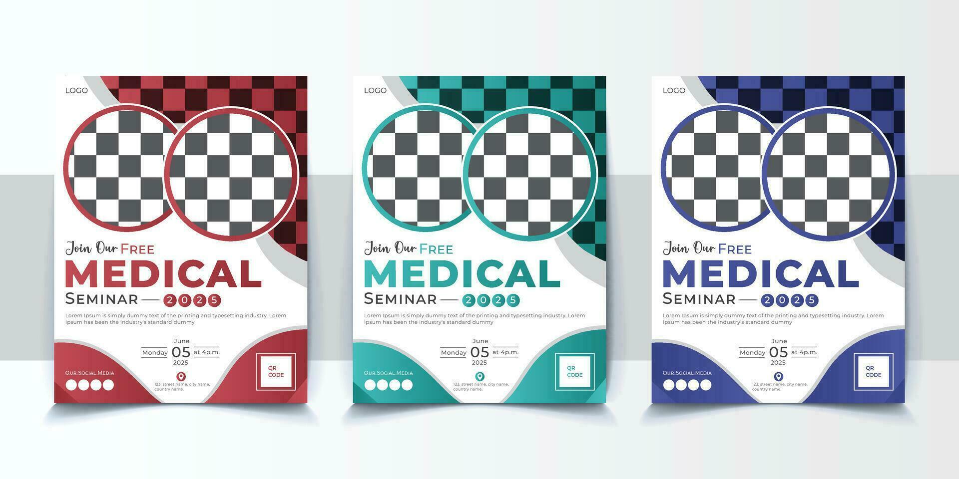 Professional Medical Seminar Flyer Design Template vector