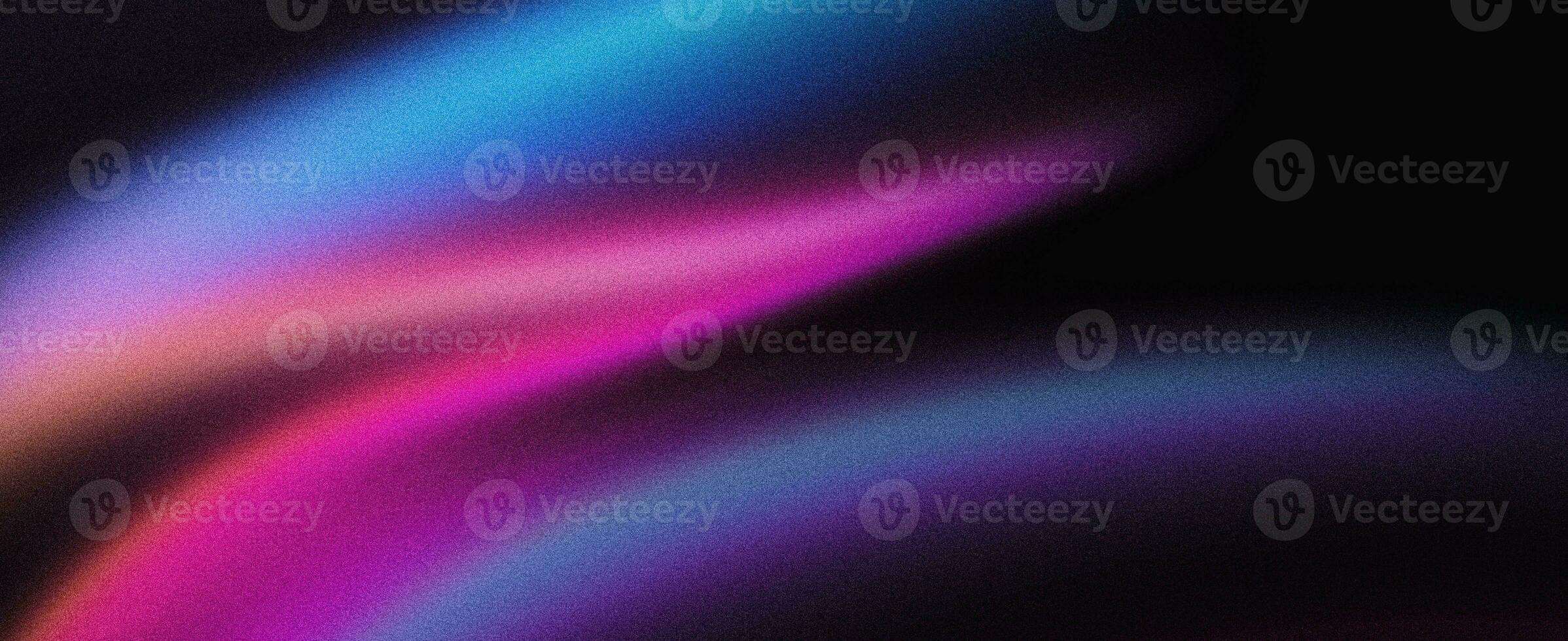 Purple pink blue abstract dynamic color flow wave black background grainy texture banner website header design photo