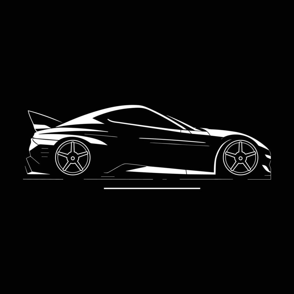 car with clean lines and a black background. vector