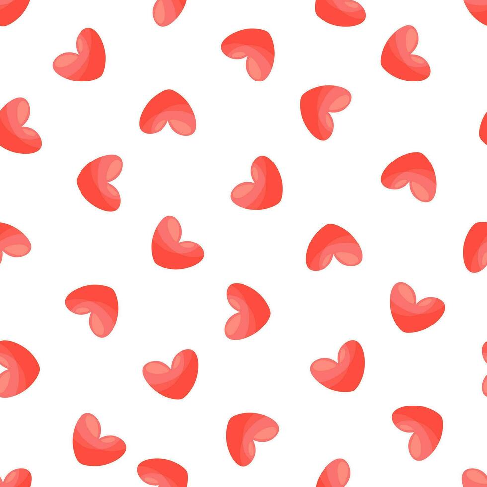 Abstract seamless pattern with pink hearts on white background. Universal print. Ready template for design, postcards, print, poster, party, Valentine's day, romantic wedding design. Vector. vector
