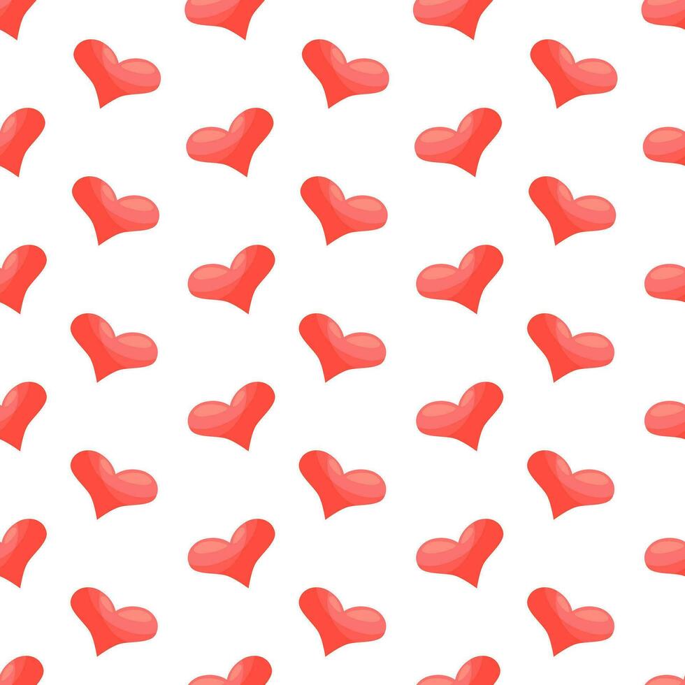 Abstract seamless pattern with pink hearts on white background. Universal print. Ready template for design, postcards, print, poster, party, Valentine's day, romantic wedding design. Vector. vector