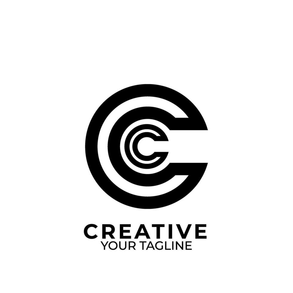 Initial Letter C C Logo Template. Creative Abstract C Letter Logo Design Vector