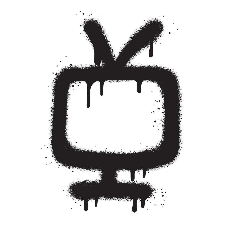 Spray Painted Graffiti television isolated with a white background. Vector design street art.EPS 10.