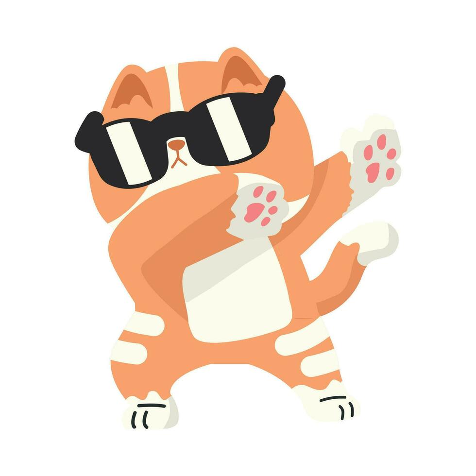 Cat Dabbing Dance Cartoon animal vector