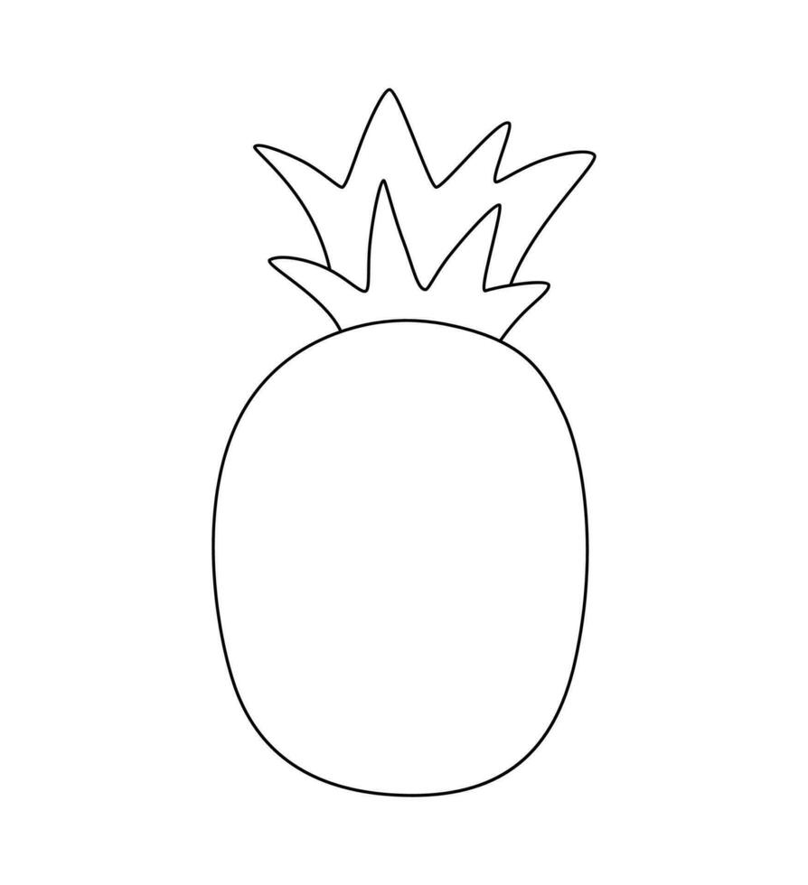 Pineapple hand drawn line icon, outline tropic fruit vector sign, linear style pictogram isolated on white. Symbol, logo illustration. Editable stroke. Pixel perfect doodle graphics