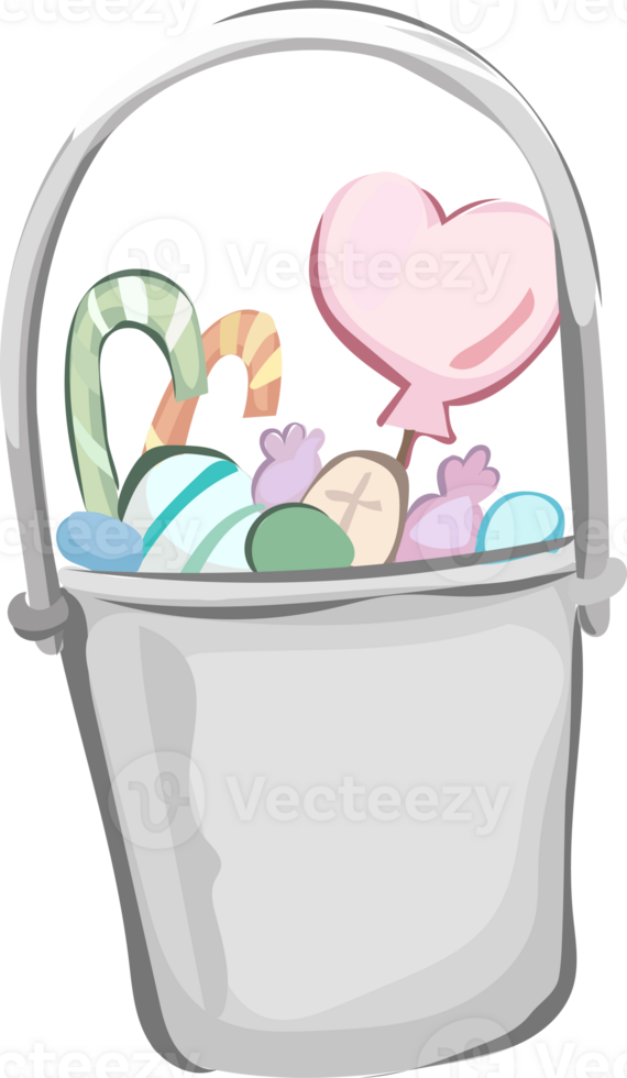 Halloween bucket with sweets. png