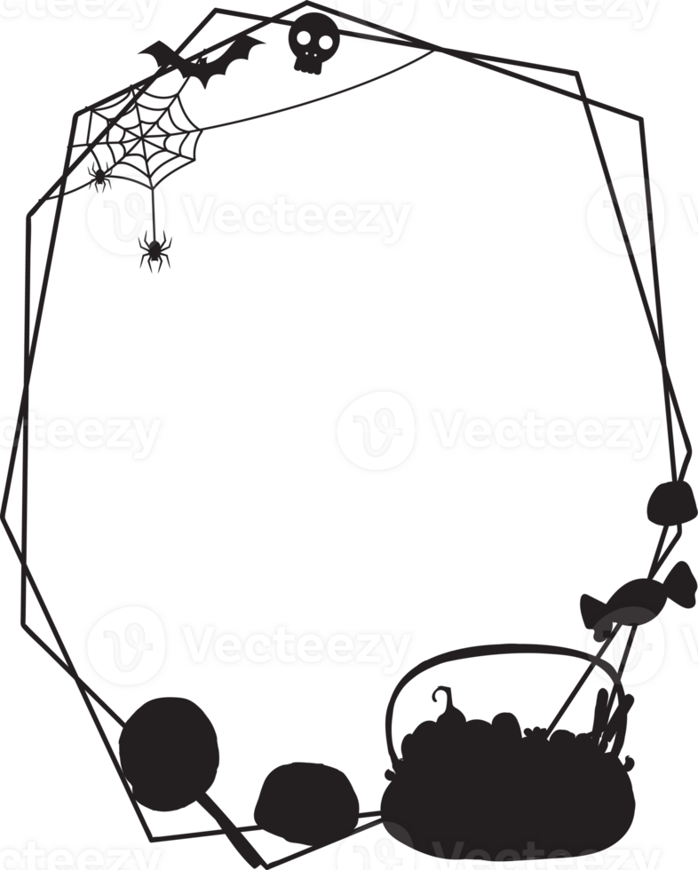 Silhouettes halloween scary frame. png