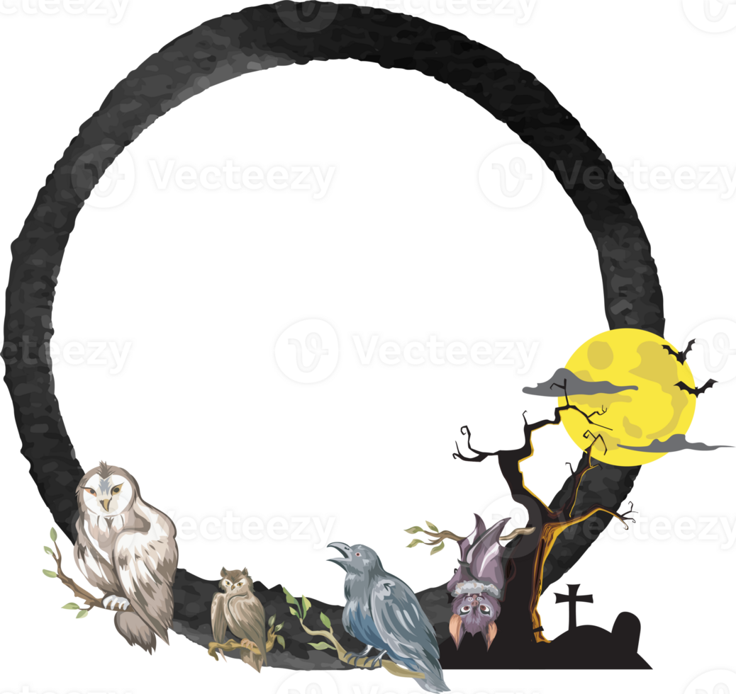 Grunge halloween frame. png